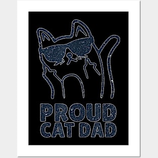 Funny Retro Proud Cat Dad Showing He Finger For Cat Lovers Posters and Art